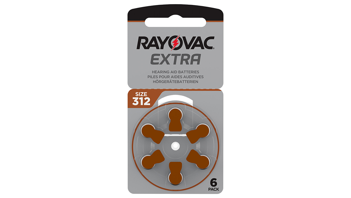 Rayovac Extra, 6 piles auditives No. 312 (Sound Fusion Technology), plaquette