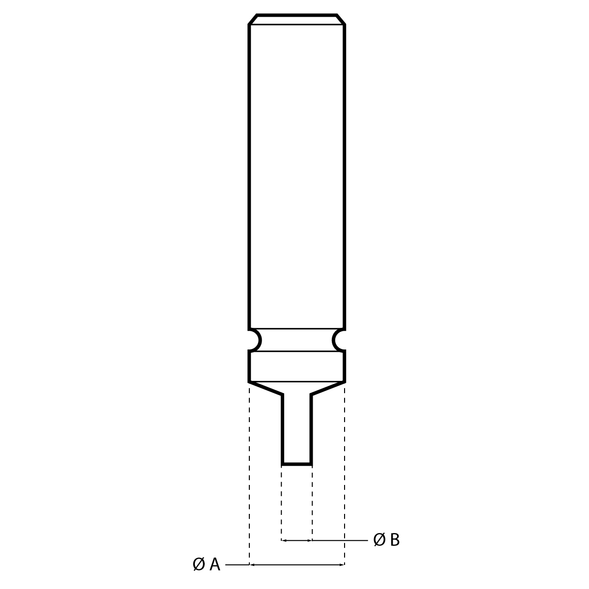 Horia AS 1020-03-060 Poussoir, Corps Ø 3 mm, Pointe Ø 0,6 mm, Non percé, Plat