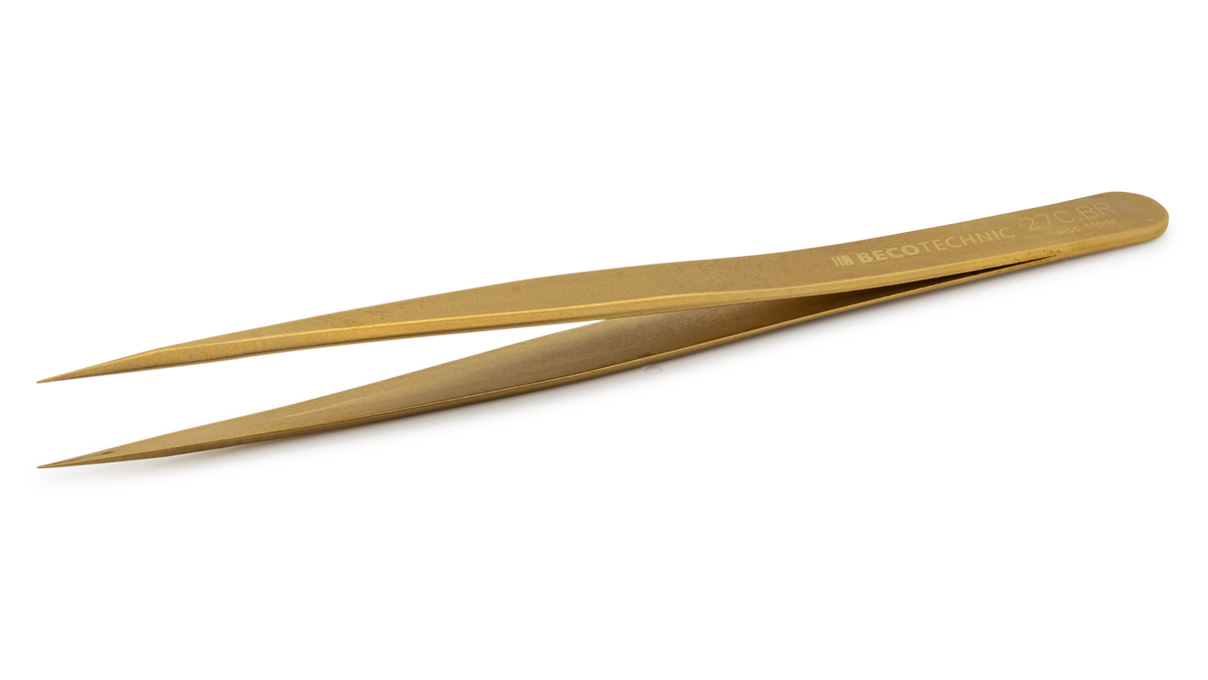 Beco Technic brucelles, Forme 27C, Laiton, BRA, 130 mm