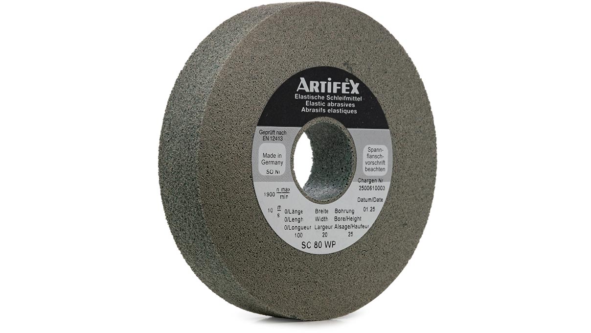 Artifex meule SC 80 WP, grain grossier, dureté douce, Ø 100 x 20 mm, alésage Ø 25 mm