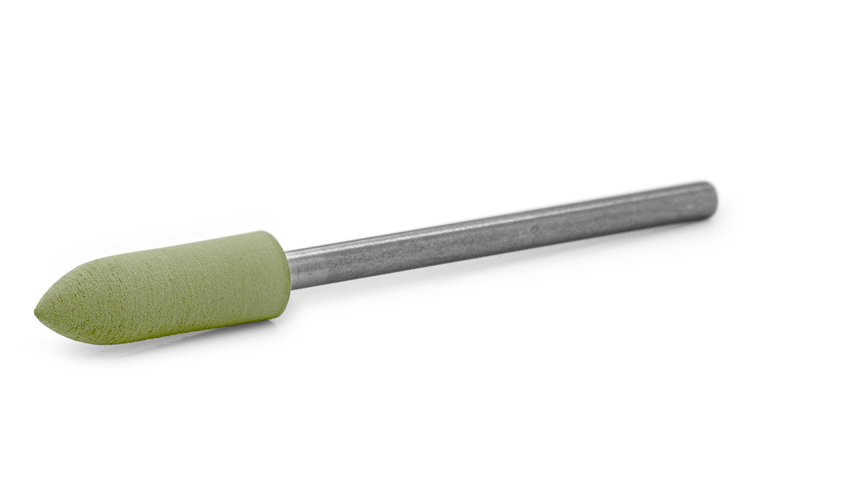 Polissoir Eveflex, vert clair, torpille, Ø 5 x 16 mm, doux, grain très fin, tige HP