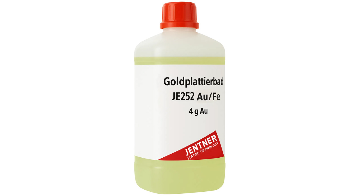 Bain de placage d'or JE252, pour les tons d'or jaune, prêt à l'emploi 4g/L Au, 1 l