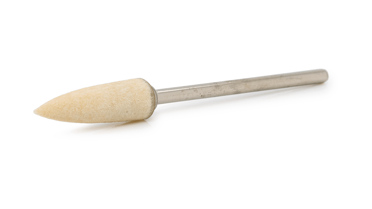 Polissoir de feutre, blanc, pointe, Ø 6 mm, tige HP