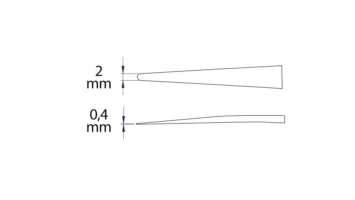 Beco Technic brucelles, Forme 2A, Acier inoxydable, SA, Matériau de la pointe Polyamide (CF), 120 mm