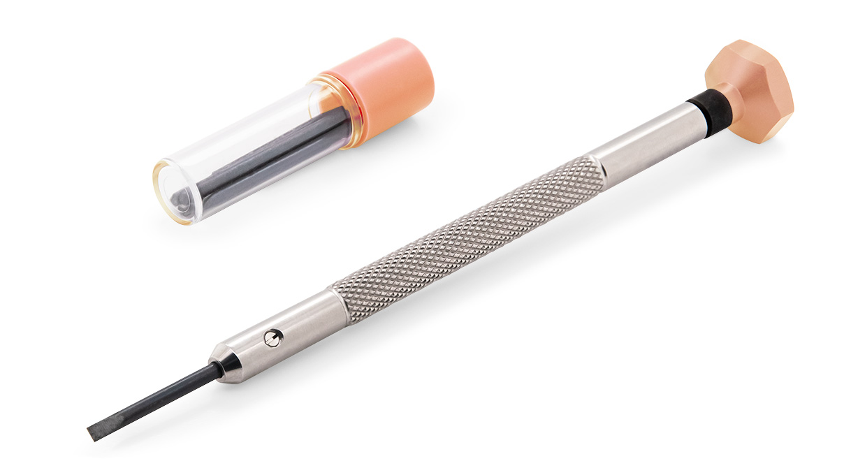 VOH tournevis, mèche 1,1 mm,orange clair, avec des lames de rechange