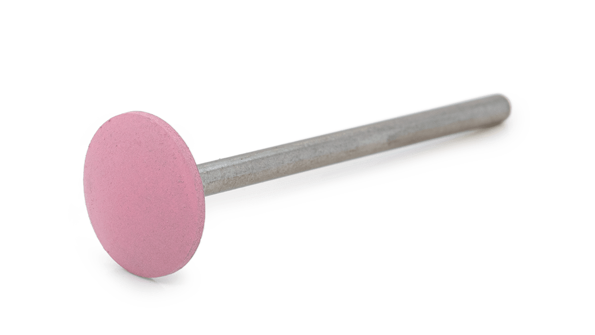 Polissoir Universal, rosé, lentille, Ø 11 x 2,5 mm, souple, grain très fin, tige HP