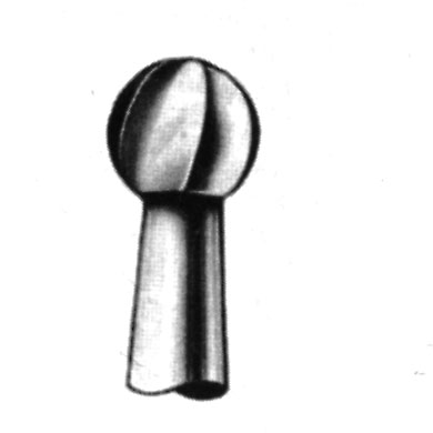Fraise sphérique type 1, queue HP, tête Ø 2 mm