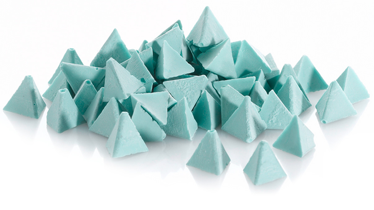 Meule PM 10 (pyramide) en plastique, fine, 5 kg