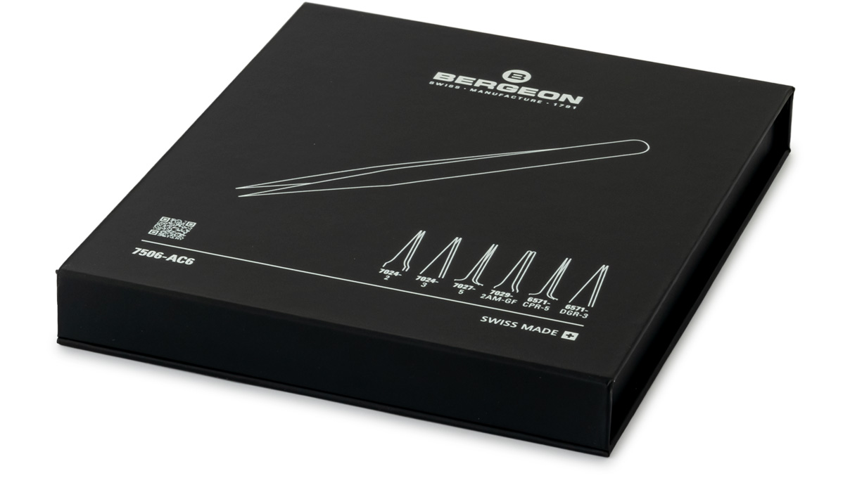 Bergeon 7506-AC6, jeu de 6 pinces à grains, antimagnétique