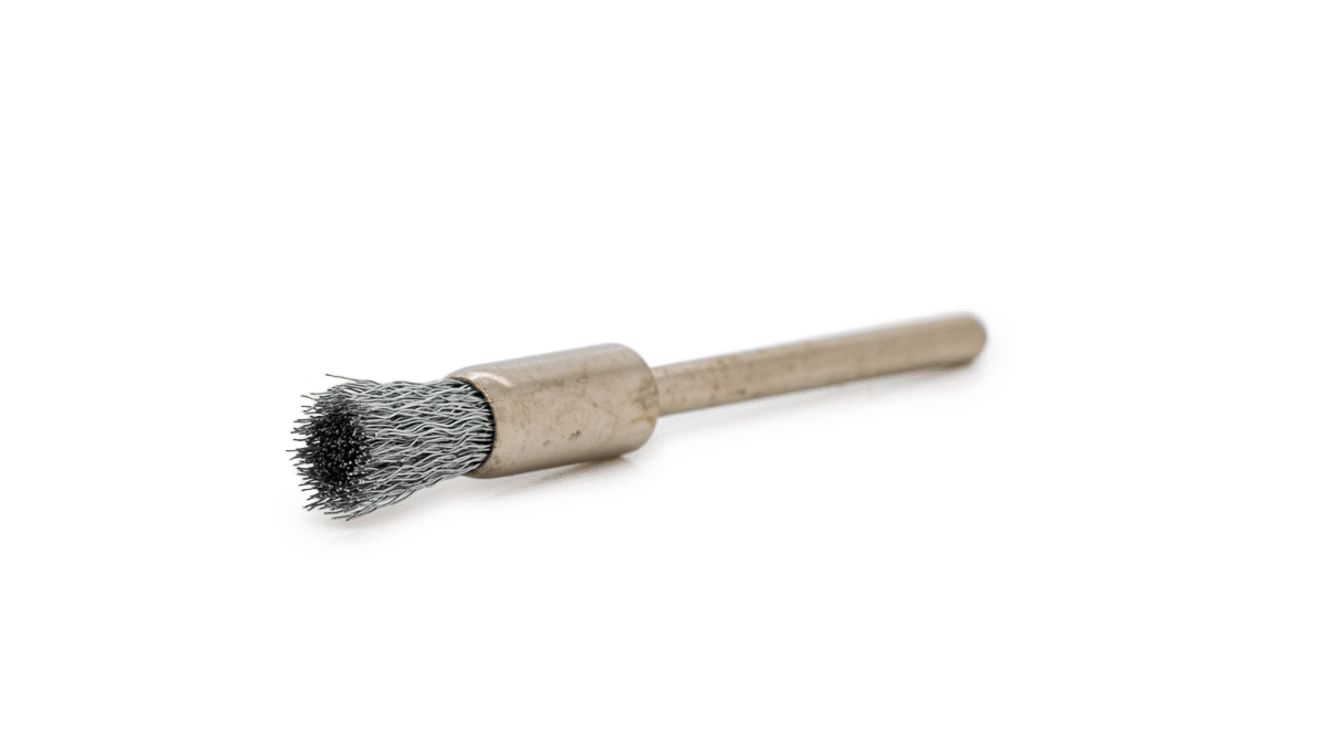 Brosse pinceau, acier, Ø 5 x 8 mm, fil Ø 0,1 mm, tige HP