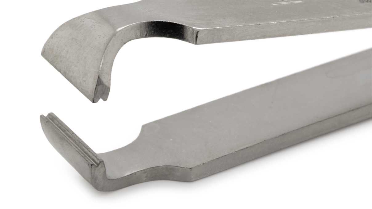 Regine Horlogery Pinzette, Form K,  Stahl vernickelt, 110 mm