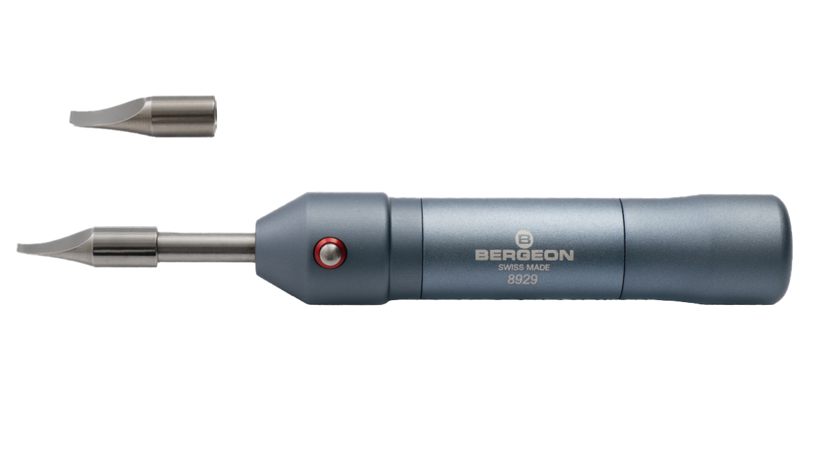 Bergeon 8929 Ouvre-boîte à micro-chocs pour montres avec fonds à pression avec 2 lames (3,00 et 4,50 mm)