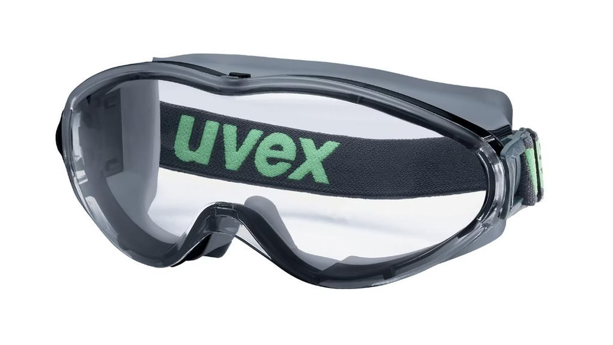 Vollsichtbrille mit Panoramascheibe und verstellbarem Kopfband, beschlagfrei, EN 166