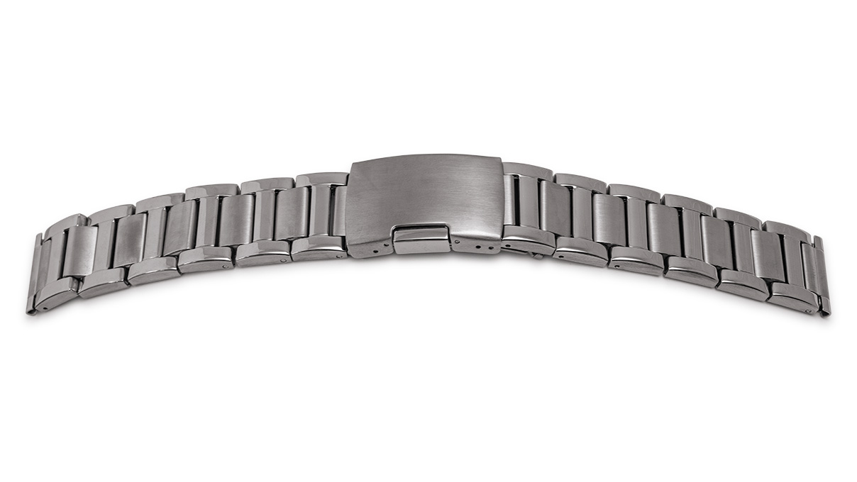 Bracelet en métal acier inox, fini massivement, extrémités 20-22 mm, largeur 20 mm