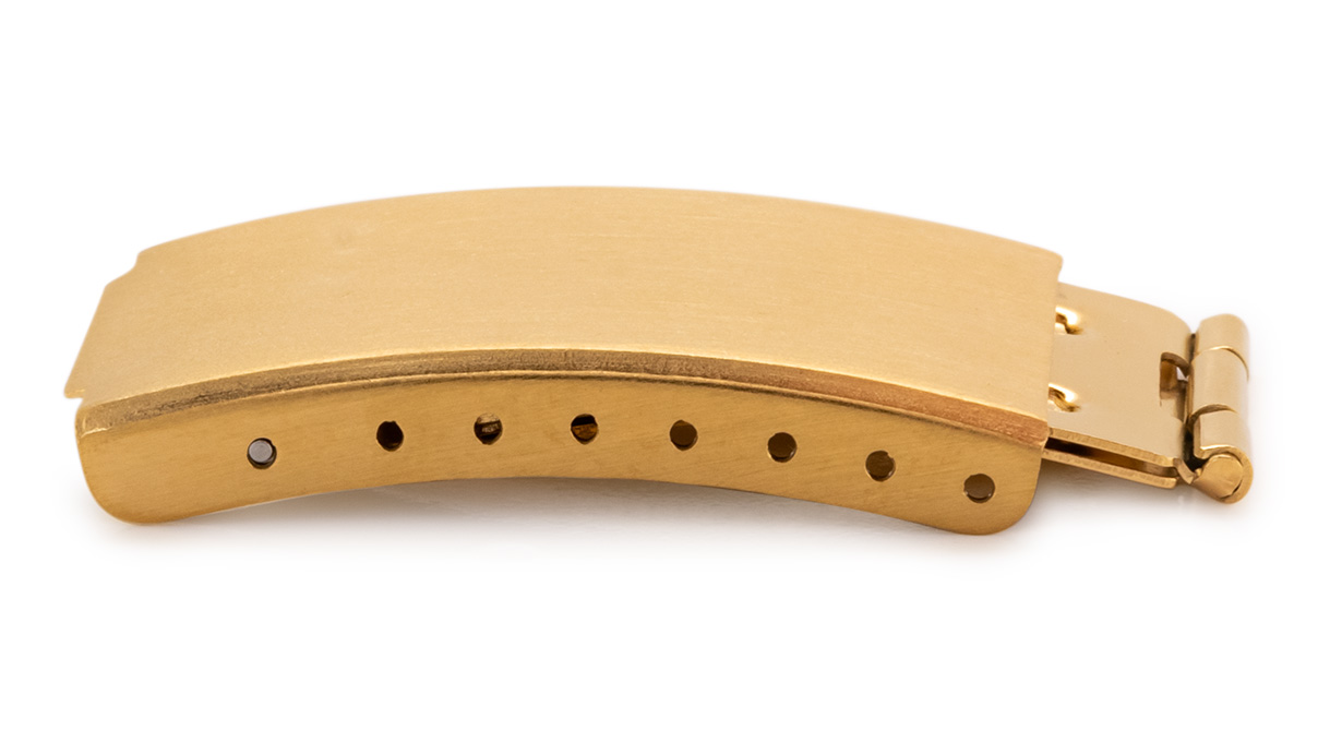 Boucle déployante pour bracelet, coup/largeur: 7 mm, 12 mm, Plaqué or, Gelbgold, Acier