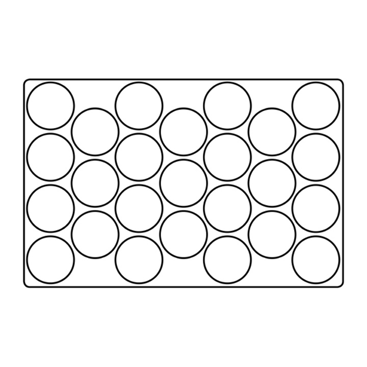 Plateaux à cases, plastique, 25 cases Ø 33 x 6 mm