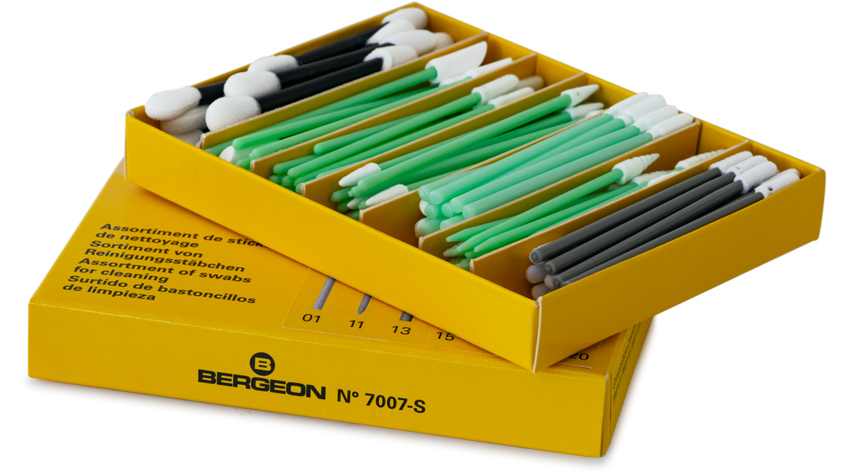 Bergeon 7007-S assortiment de bâtonnets de nettoyage, 140 pièces
