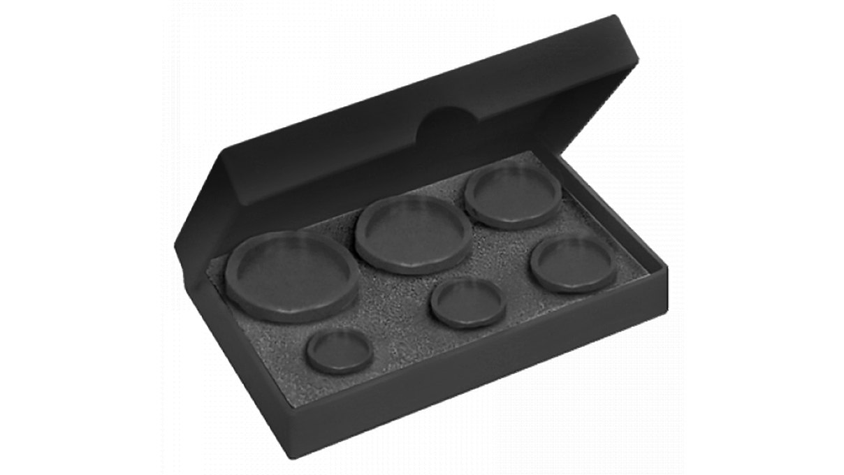 Bergeon 6527-6CP Assortiment de 6 tasseaux creusés en POM, filetage M6, épaisseur 14 mm