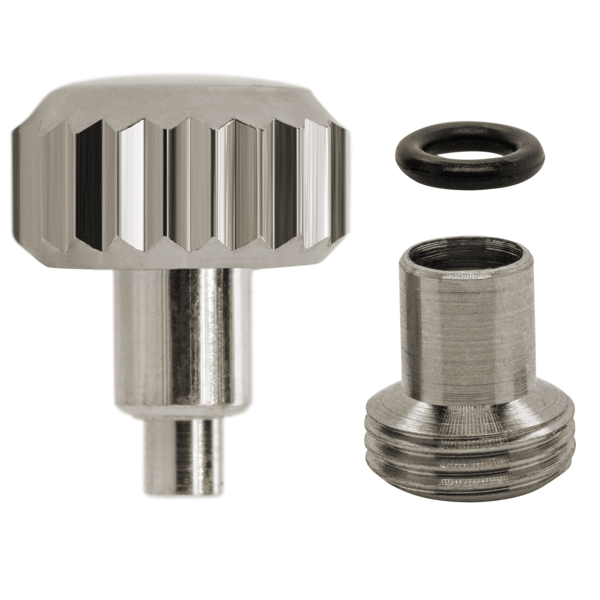 Couronne à vis, PBRX, acier inoxydable avec tubus/joint, Ø 6,3, tubus 2,9, filetage 0,9, étanche