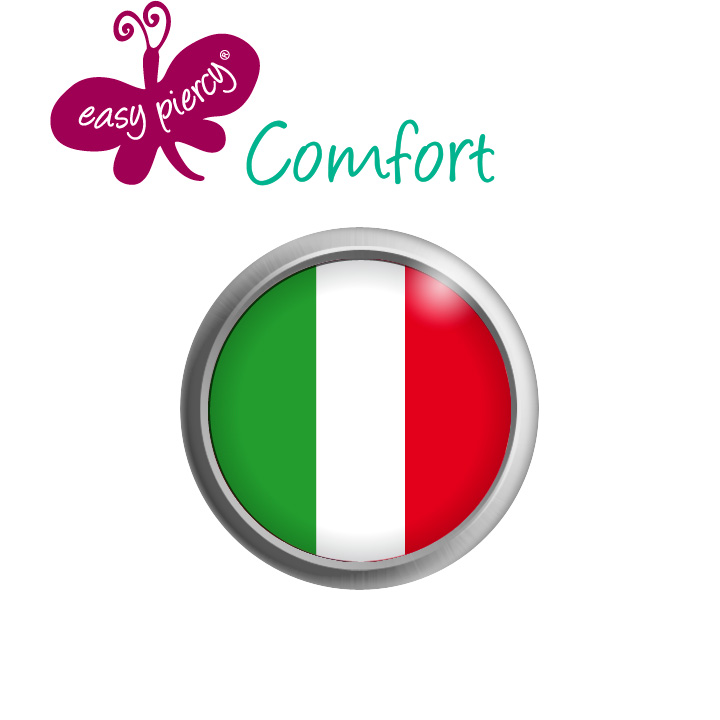 Easy Piercy Comfort 1 paire de boutons d'oreilles Ø 5,5 mm, blanc,  Italie
