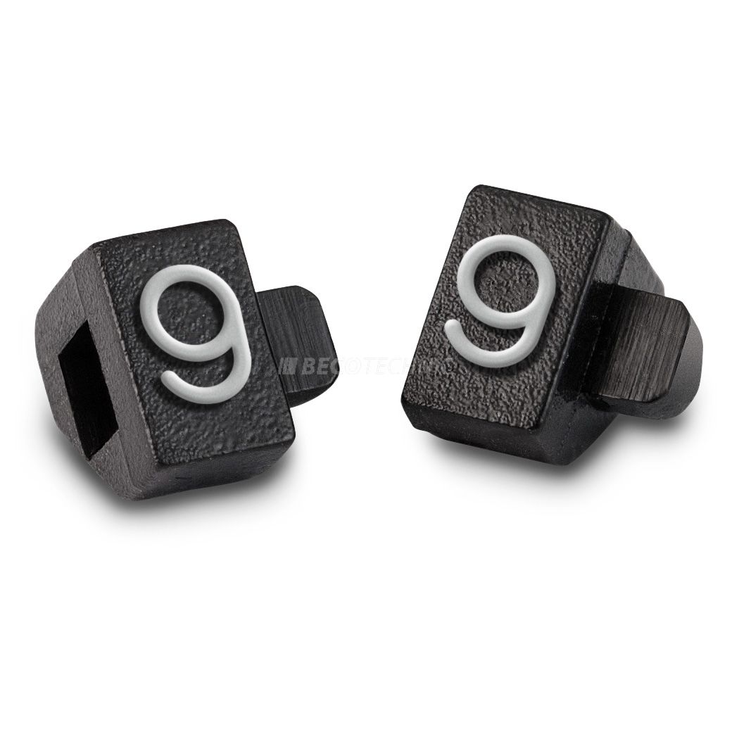 Étiquette de prix imprimé avec : "9", Noir, Gris-argenté, 100 pièces