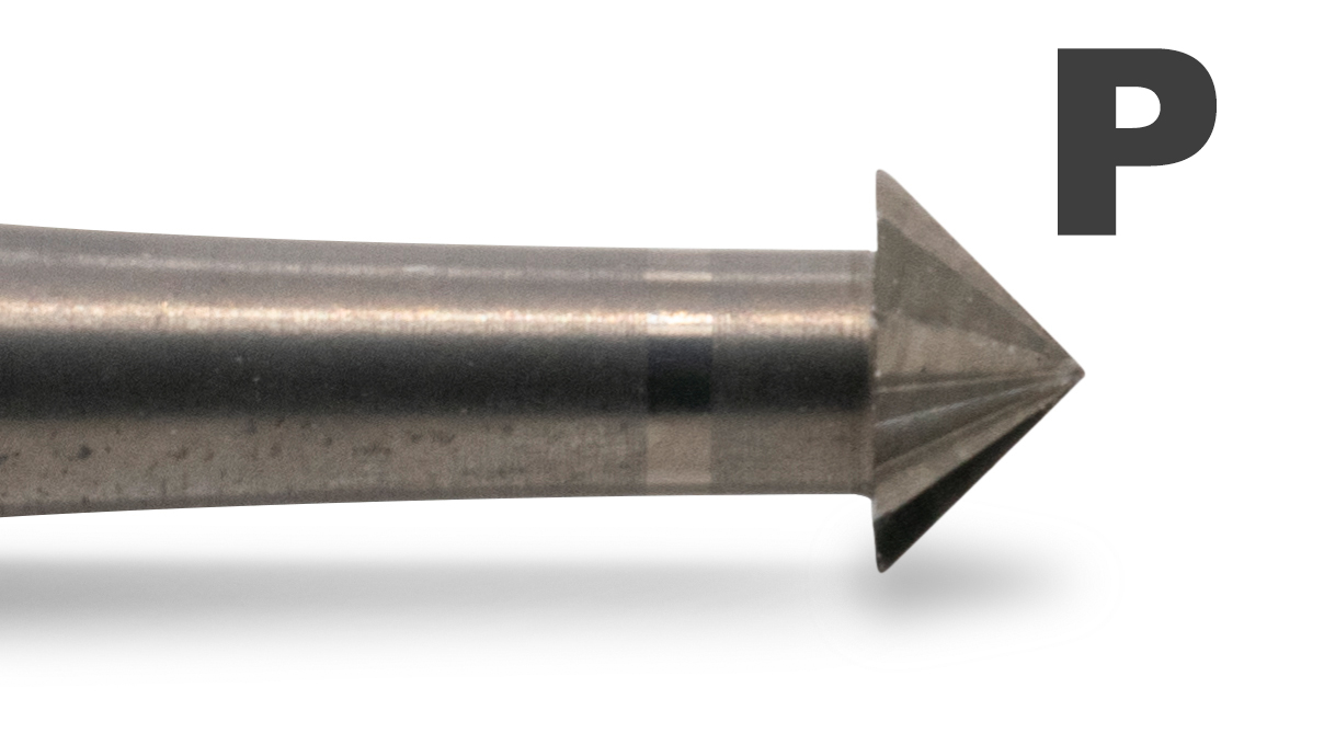 WS SQ fraise type P, cône 90°, tête Ø 2,5 mm, tige de 2,35 mm, 6 pièces