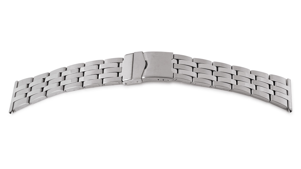 Bracelet de montre Sport, acier inoxydable, largeur 20 - 24 mm, cornes 26 mm, longueur 185 mm