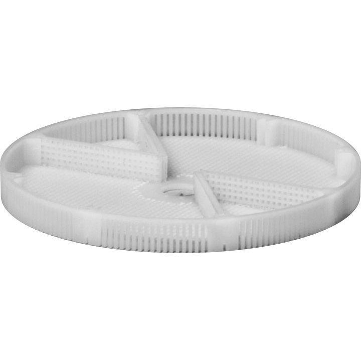 Panier en plastique, hauteur 8 mm (hauteur intérieure 6,5 mm), Ø 80 mm, avec 4 cloisons pour 2 platines Ø 38 mm,
N° 15891 pour ACS900