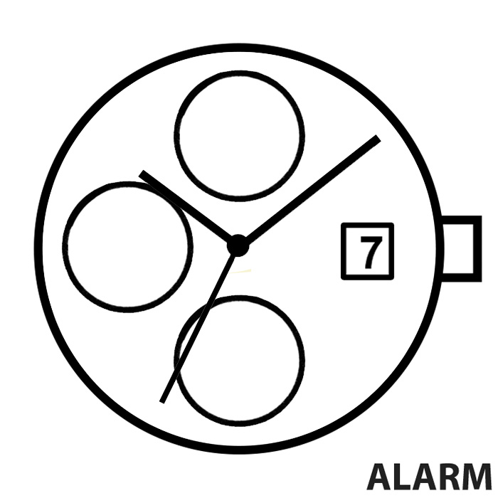 Mvt. Miyota 6W70 11 1/2''' DATE3 SC ALARM CHR 24H 3EYES Quartz (399 | SR927W)