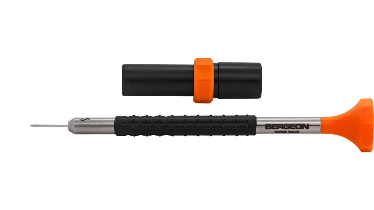 Bergeon 6899-AT tournevis, mèche 0,5 mm, orange, avec mèches de rechange