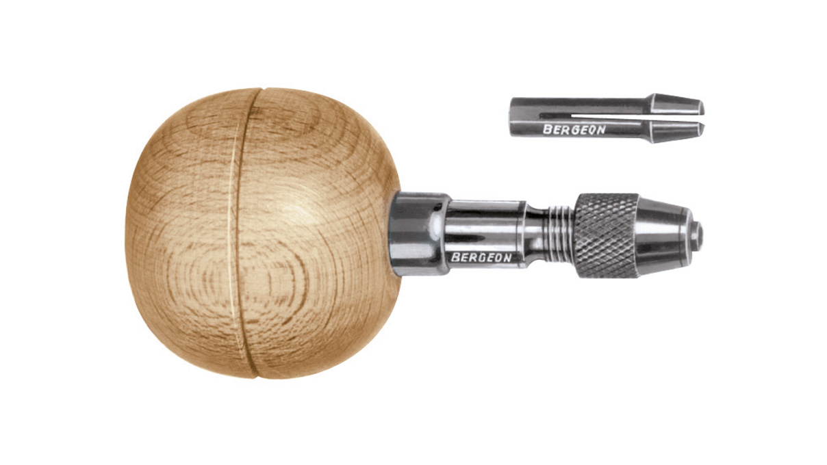 Bergeon 1843-19D Manche de burin avec 2 pinces à taquets, forme sphérique, Ø 35 mm