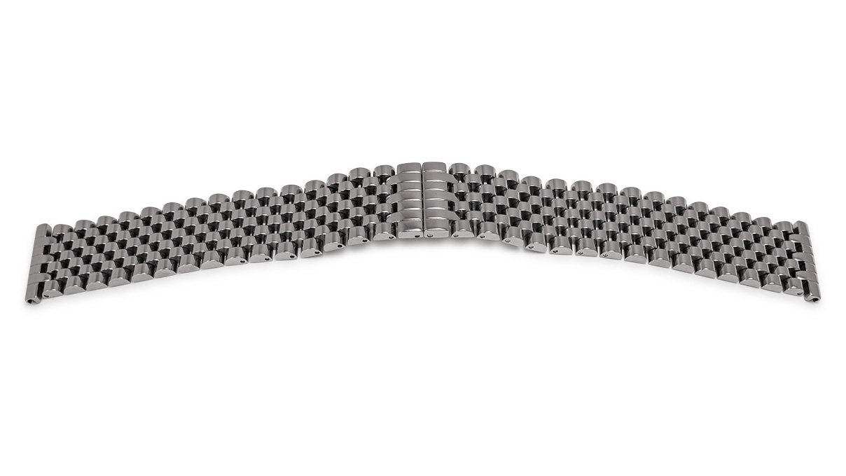 Bracelet en métal pour homme, acier inox poli, attache 18 - 20 mm, design solide