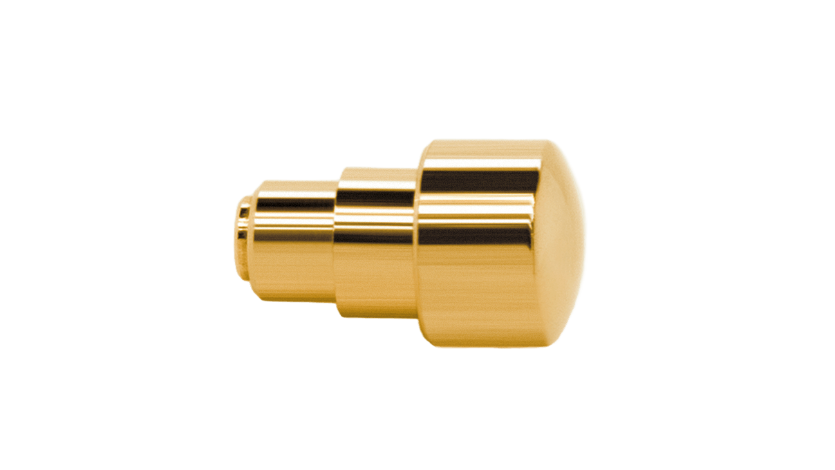 Poussoirs étanches P10Y pour des chronographes pour presser, tête Ø 3,4 mm, tube 2,0 mm, coup de bouton 1,3 mm, dorés ( 3 microns )