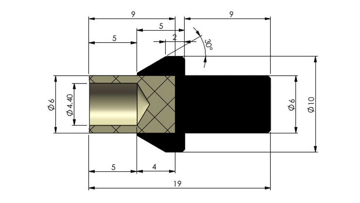 Horia tasseaux pour poussoirs AMF 2000-03-02, PEEK