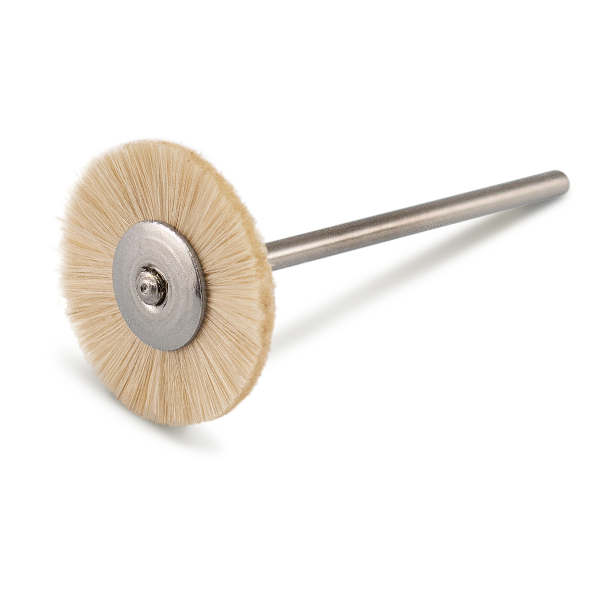 Brosse ronde, poil de chèvre, blanc, Ø 19 mm, doux, tige HP