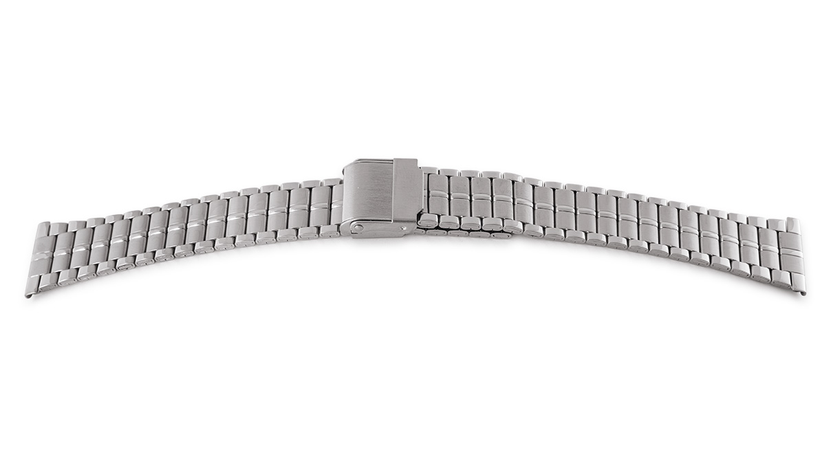 Bracelet en métal acier inox, plié, extrémités 18-20 mm, largeur 16-18 mm