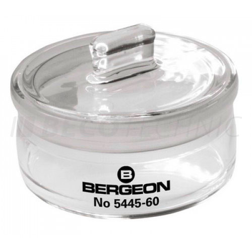 Bergeon 5445-60 Benzinière, Ø 60 mm, couvercle rodé, avec bouton