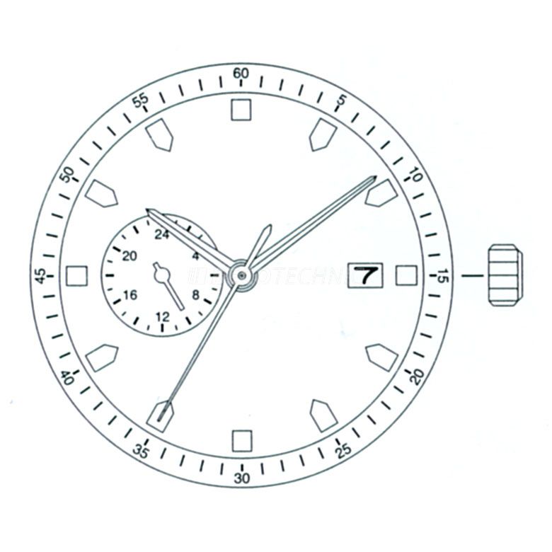 Mvt. Miyota 8217 11 1/2''' DATE3 SC MECH 24H