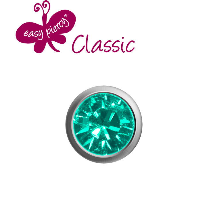 1 paires boutons d'oreilles Easy Piercy Classic, blanc, mini imitation de turquoise