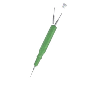 Pique-huile vert, bombé, moyen, 0,5 mm, avec 2 pointes de rechange
