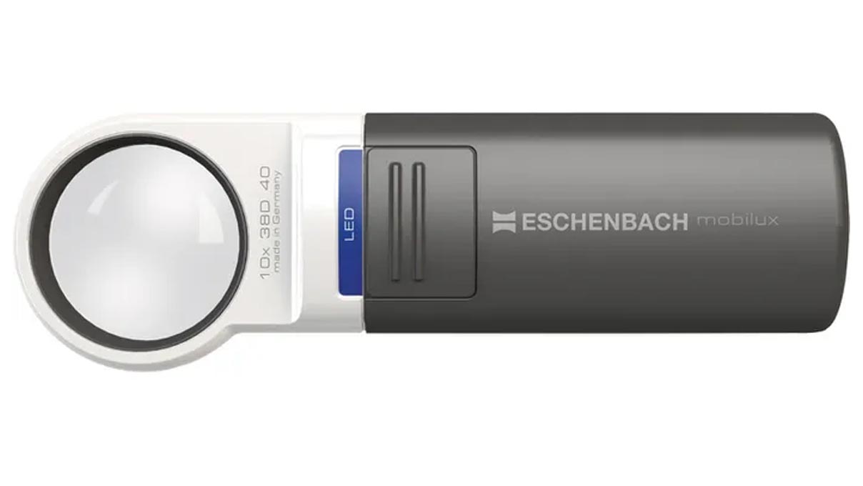 Eschenbach 151110 mobiluxLED, Loupe éclairante, Ø 35 mm, grossissement 10x
