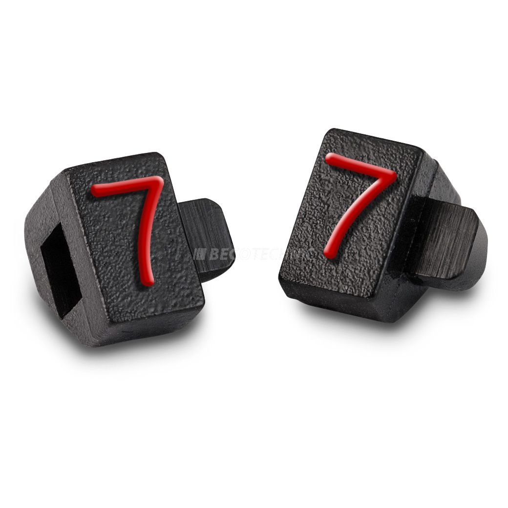 Étiquette de prix imprimé avec : "7", Noir, Rouge, 100 pièces