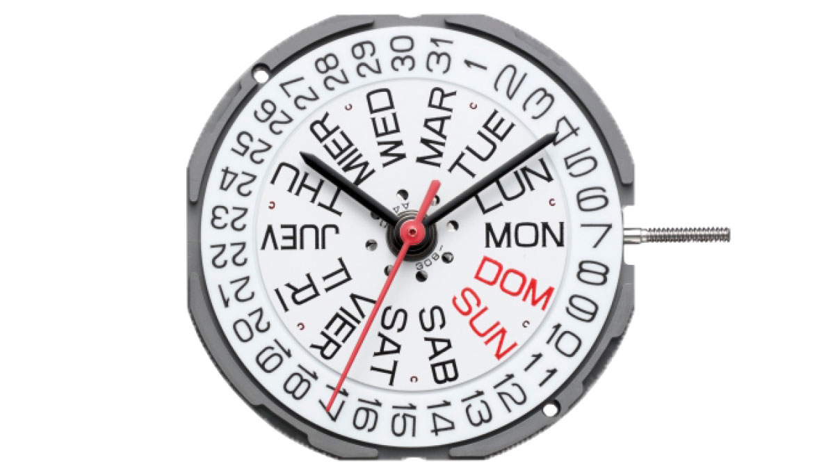 Mvt. Miyota GM00/GM02 10 1/2''' DAY/DATE3 SC gilt Quartz (364 | SR621SW)