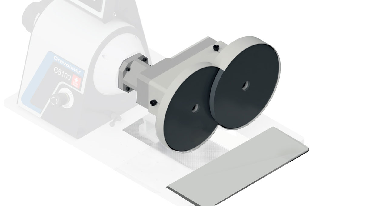 Unité double lapidaire avec 2 disques fonte plat de Ø 240 mm (M8) avec plaque de support pour
machines Crevoisier
