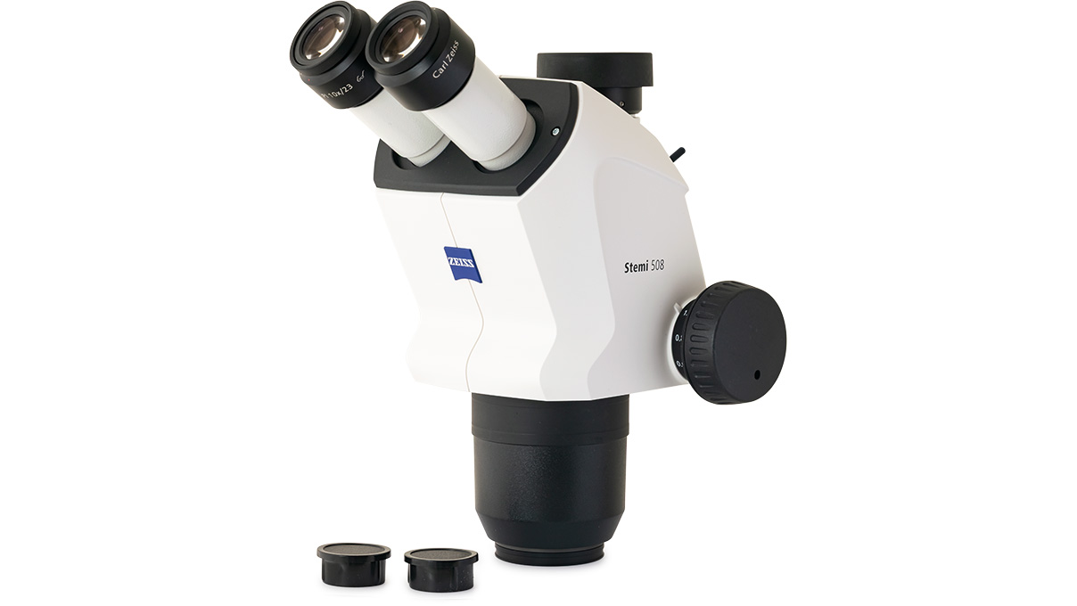 Corps de microscope Stemi 508 doc, grossissement 0,63x - 5, avec canal de caméra commutable (de
l'oculaire droit)