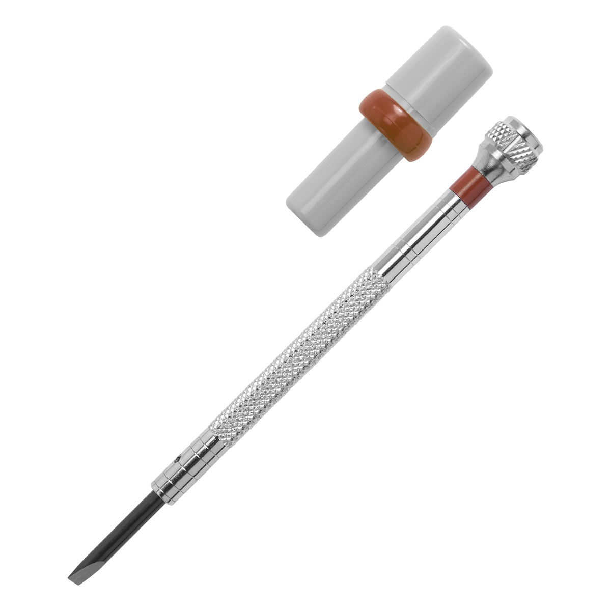 Tournevis à fente Basic, 3,0 mm, meulé en V, marron, 2 mèches de rechange