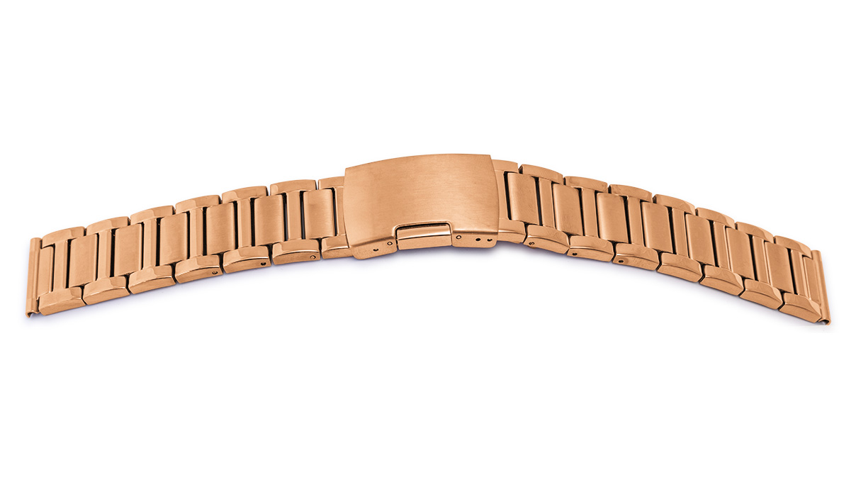 Bracelet de montre Elegance, PVD rosé, largeur 20 mm, cornes 20 mm, longueur 170 mm