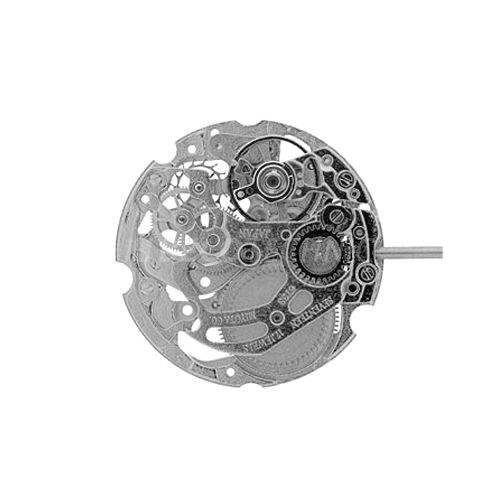 Mvt. Miyota 6T33 8 3/4''' MECH SKELETON NICKEL Quarz - Remontoir manuel