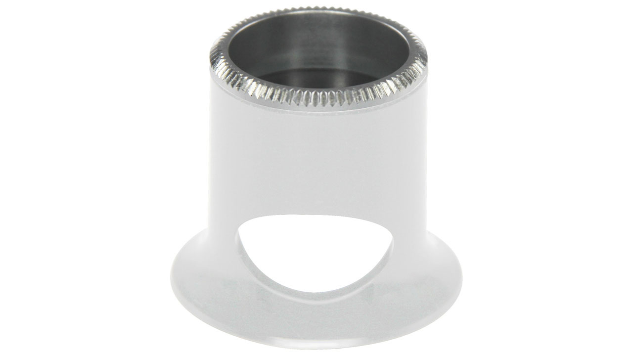 Bergeon 2611-TB-4 Loupe d'horloger avec trou d'aération, plastique, blanc, grossissement 2,5x