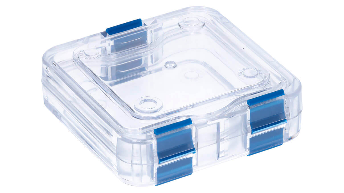 Boîte à membrane, 75 x 75 x 25 mm, à fermeture, transparente